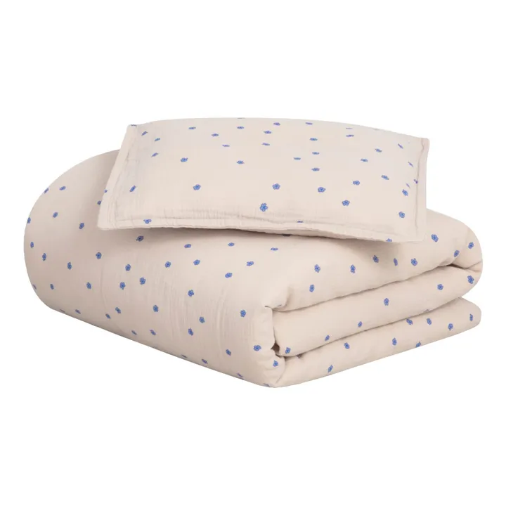 garbo&friends Parure de lit Bleu en mousseline de coton | Bleu