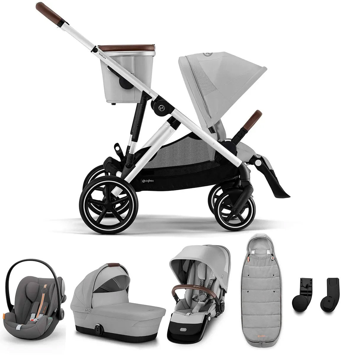 Cybex Cybex Gazelle S | 6in1 Set | Einzel- oder Geschwisterwagen | Lava Grey