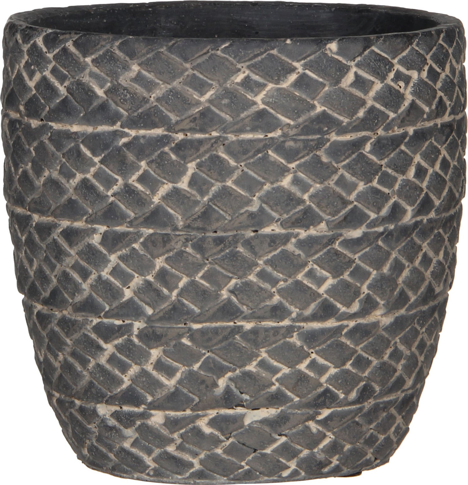 Mica Decorations pot Alma rond D 15 H 15 cm donkergrijs