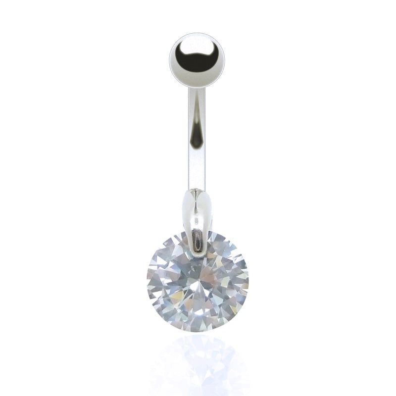 Piercing de nombril en acier avec oxyde de zirconium