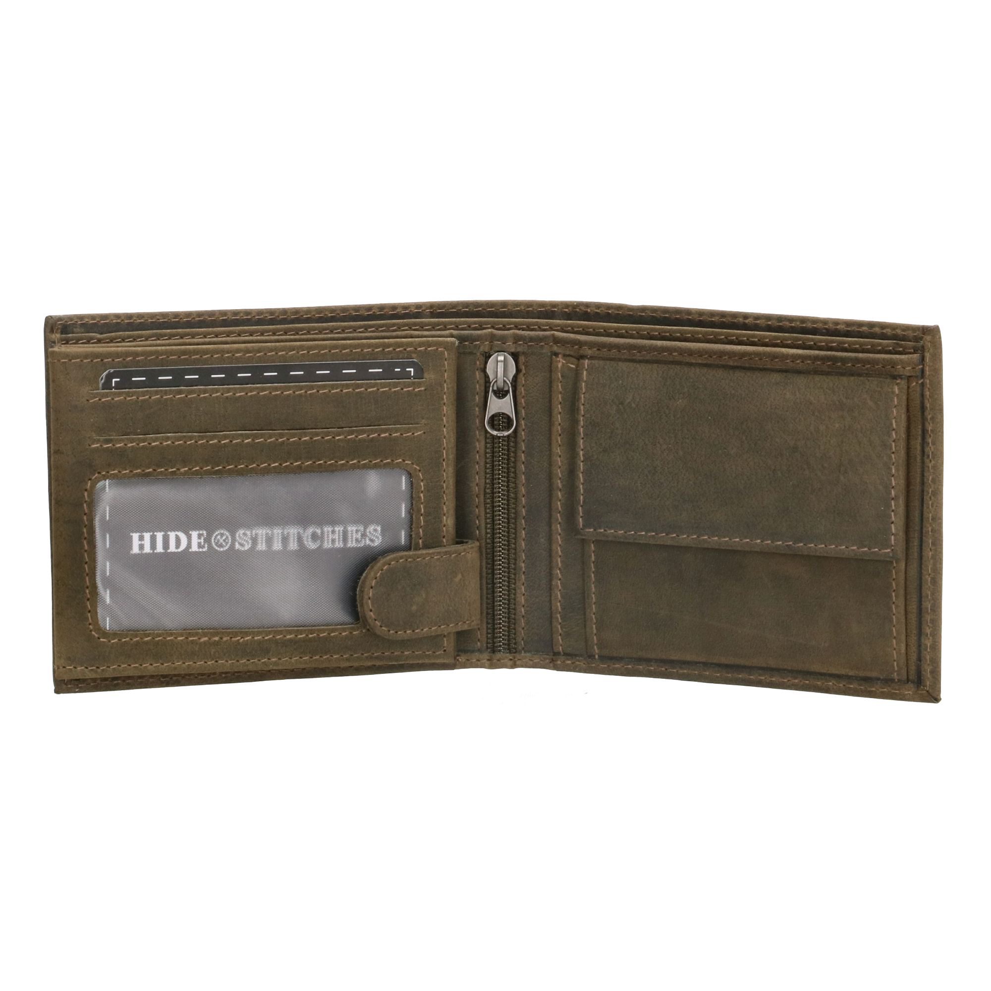 Hide & Stitches Idaho Portemonnee Billfold Groen