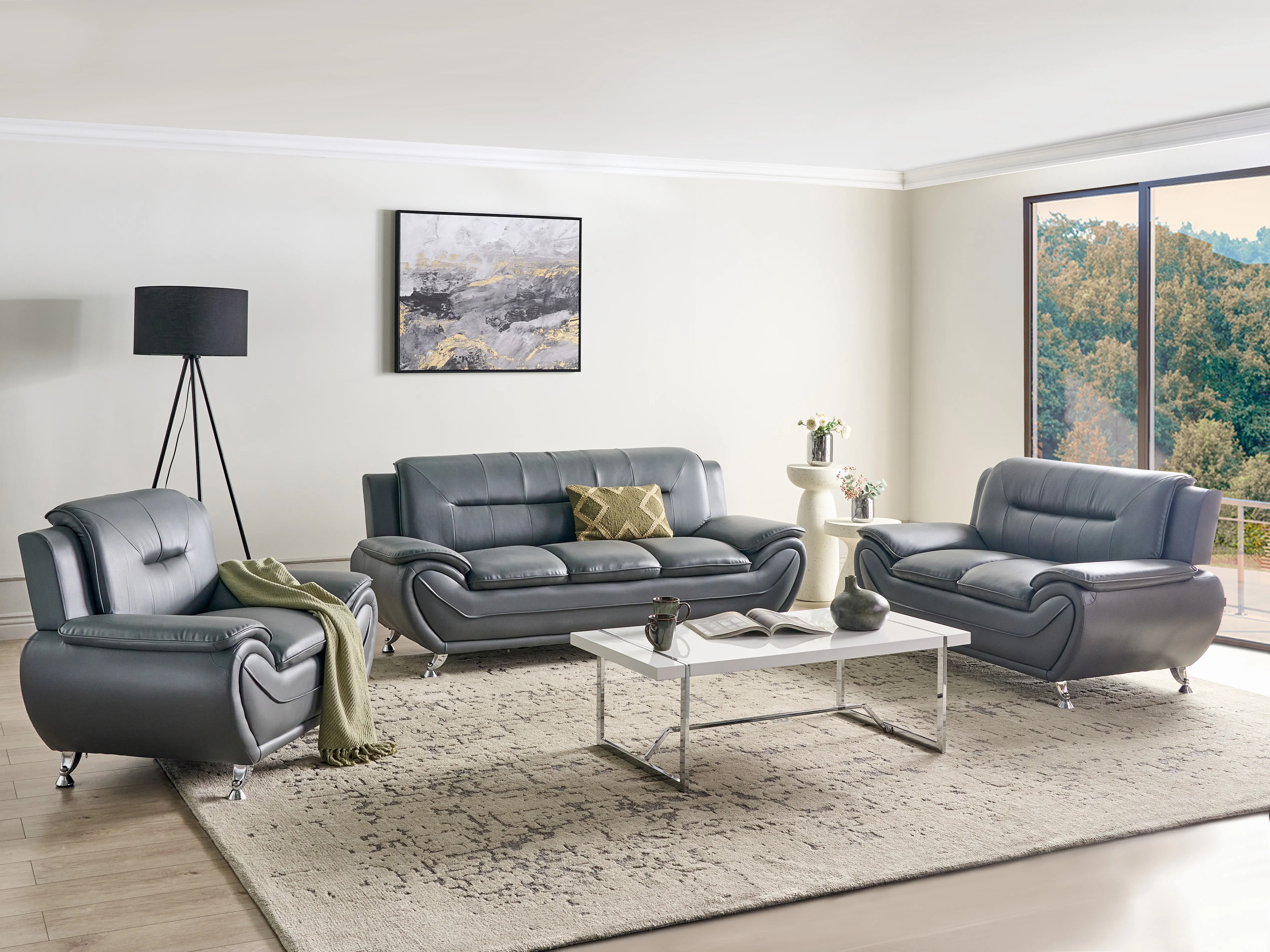 Fauteuil LEIRA II Kunstleer Grijs