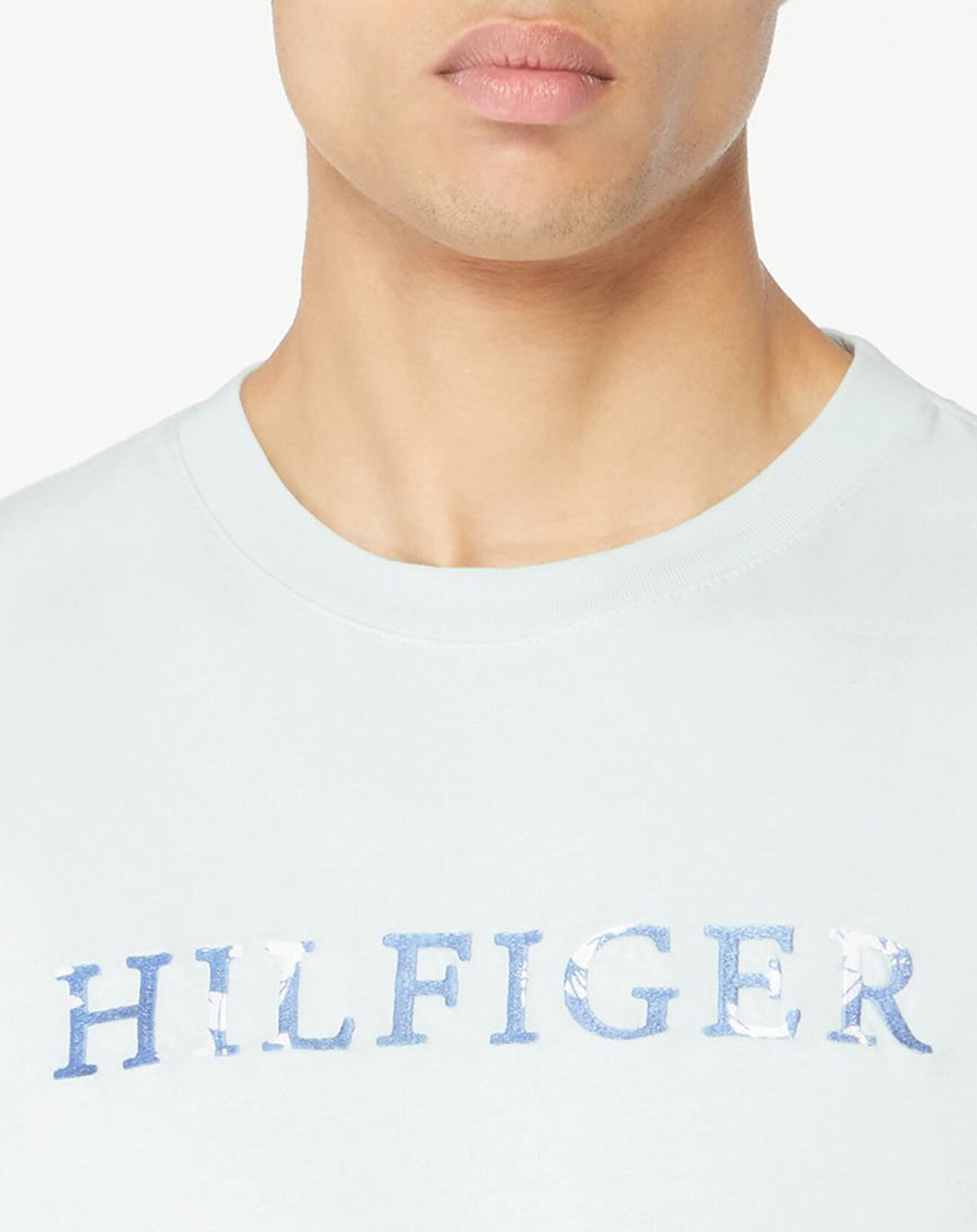 Tommy Hilfiger T-Shirt Floral Embroidery vert d'eau