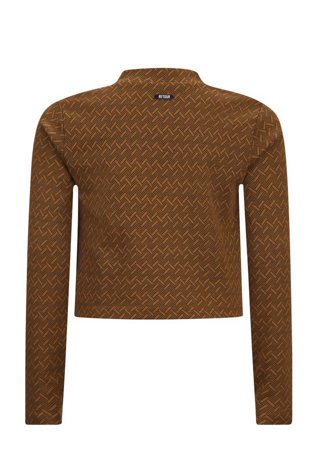 Retour Jeans longsleeve Kris met all over print bruin