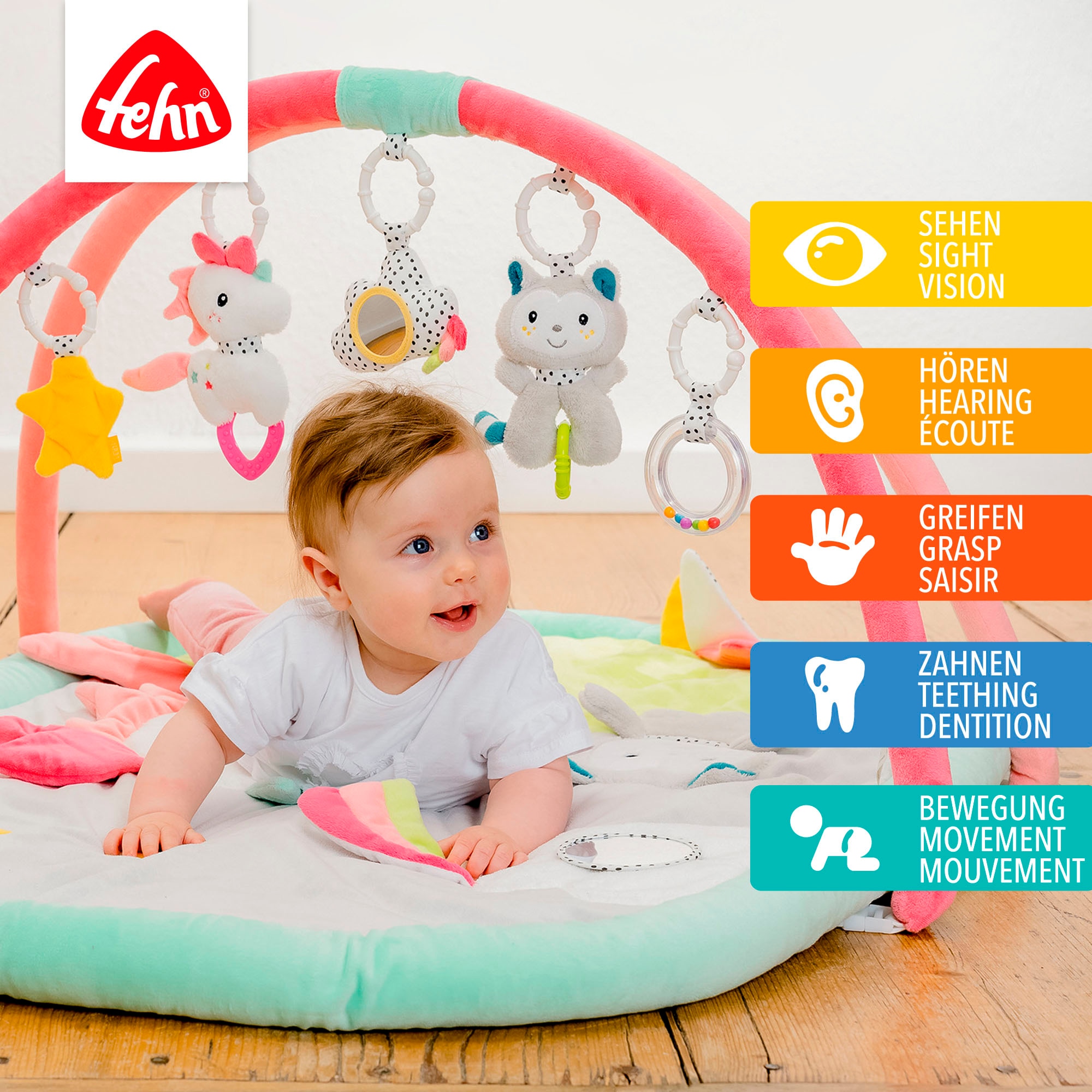 Fehn Spielbogen »Aiko & Yuki, 3-D-Activity-Decke« mit Krabbeldecke