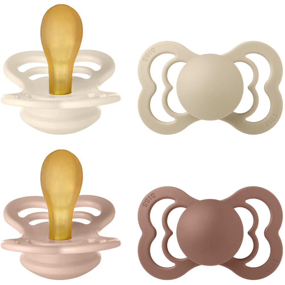 Køb Bibs Ivory/Vanilla/Blush/Woodchuck Sut Supreme 4-Pak Latex