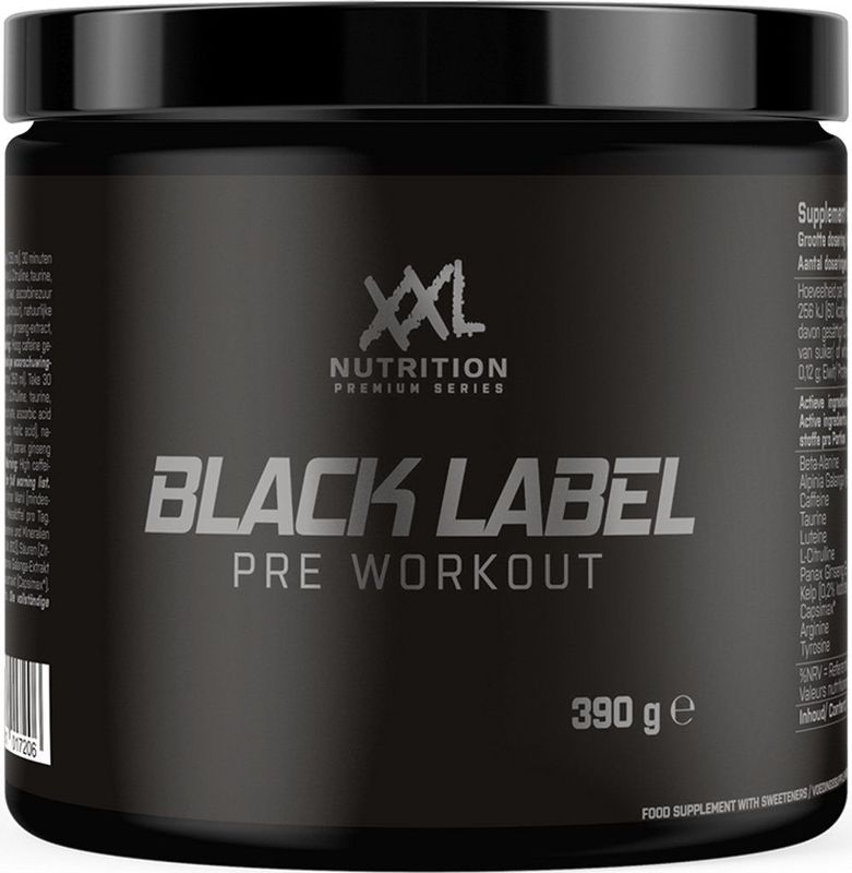 XXL Nutrition - Black Label Pre-Workout - Raspberry - 390 Gram