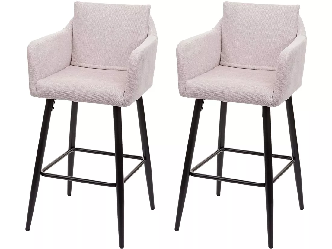 Lot de 2 tabourets métal crème 54 x 53 x 101 cm TDB04063