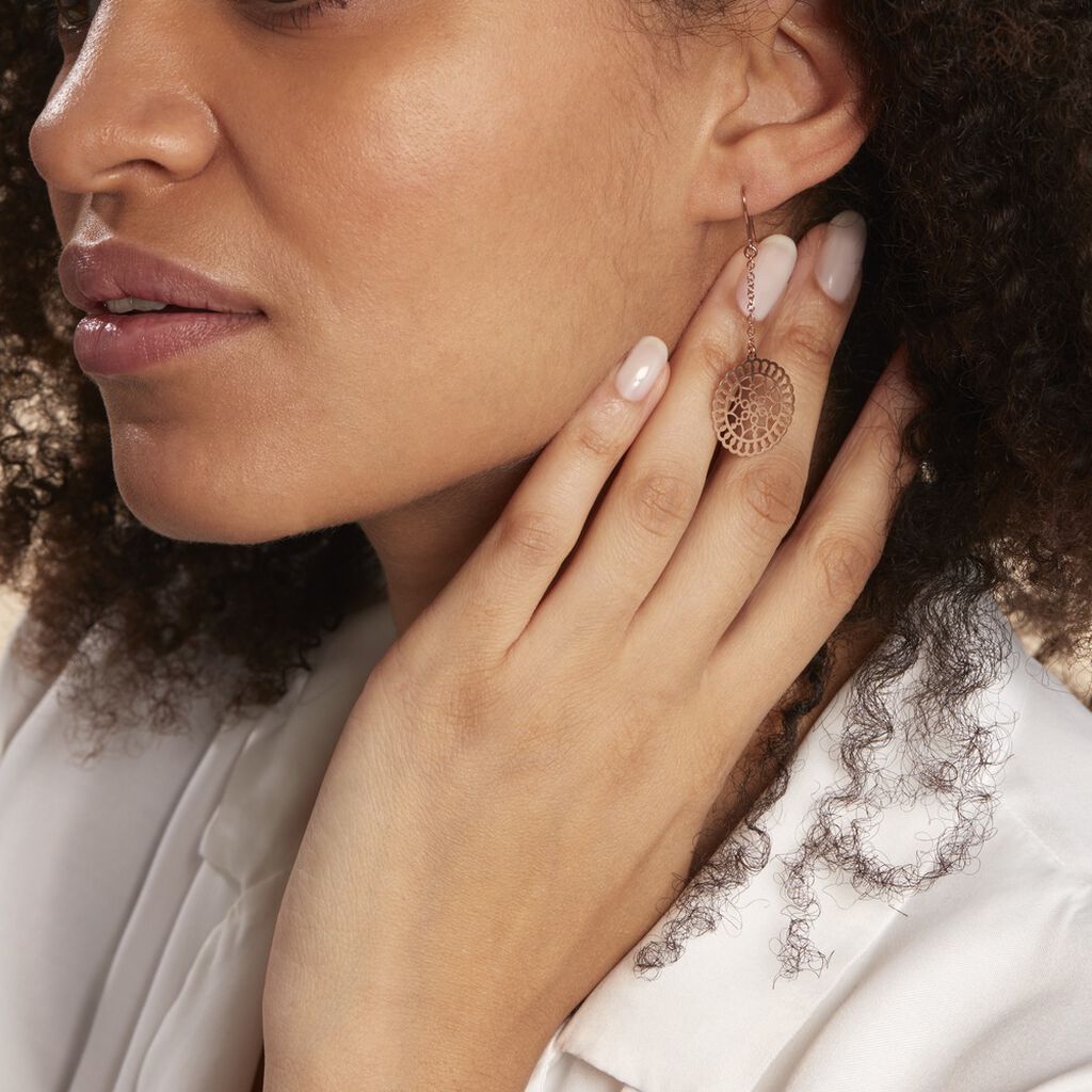 Boucles D'oreilles Pendantes Rotonda Argent Rose