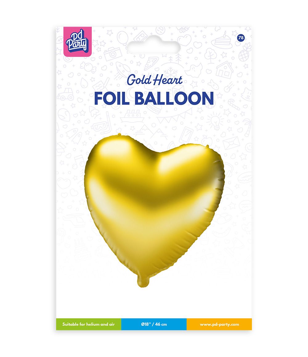 Hart Helium Ballon Goud Leeg