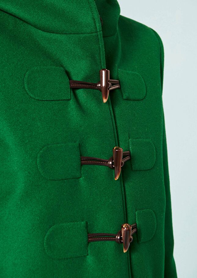 Manteau Manoellivert en velours de laine