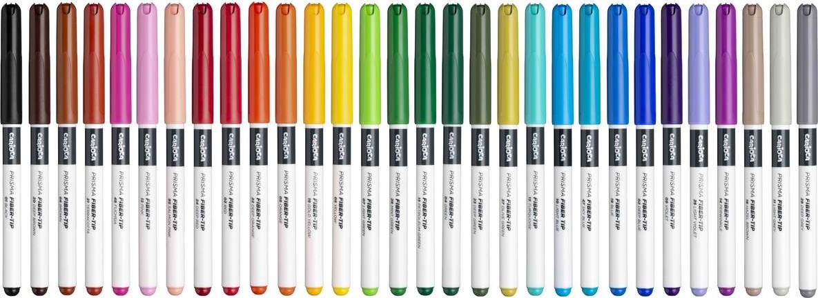 Carioca Plus - Tusser - Prisma Fiber Tip - 30 Farver Stk. Ass. I Hard Box - 45208