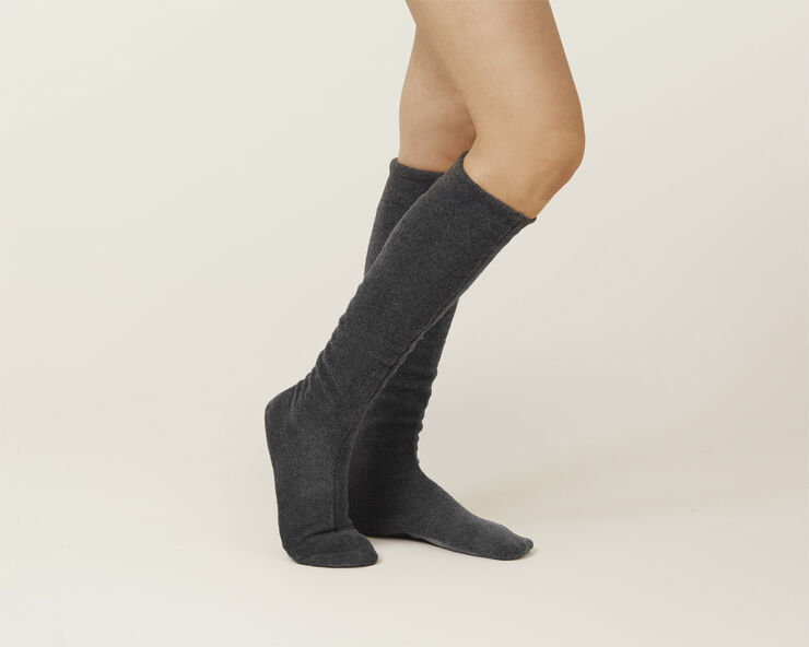 Karmameju Skincare COZY fleece sokker, Koksgrå Koks grå