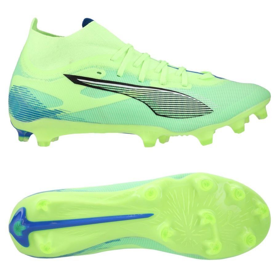 PUMA Ultra 5 Match   FG/AG Lights Out - Fizzy Apple/Blanc/Bleu Femme