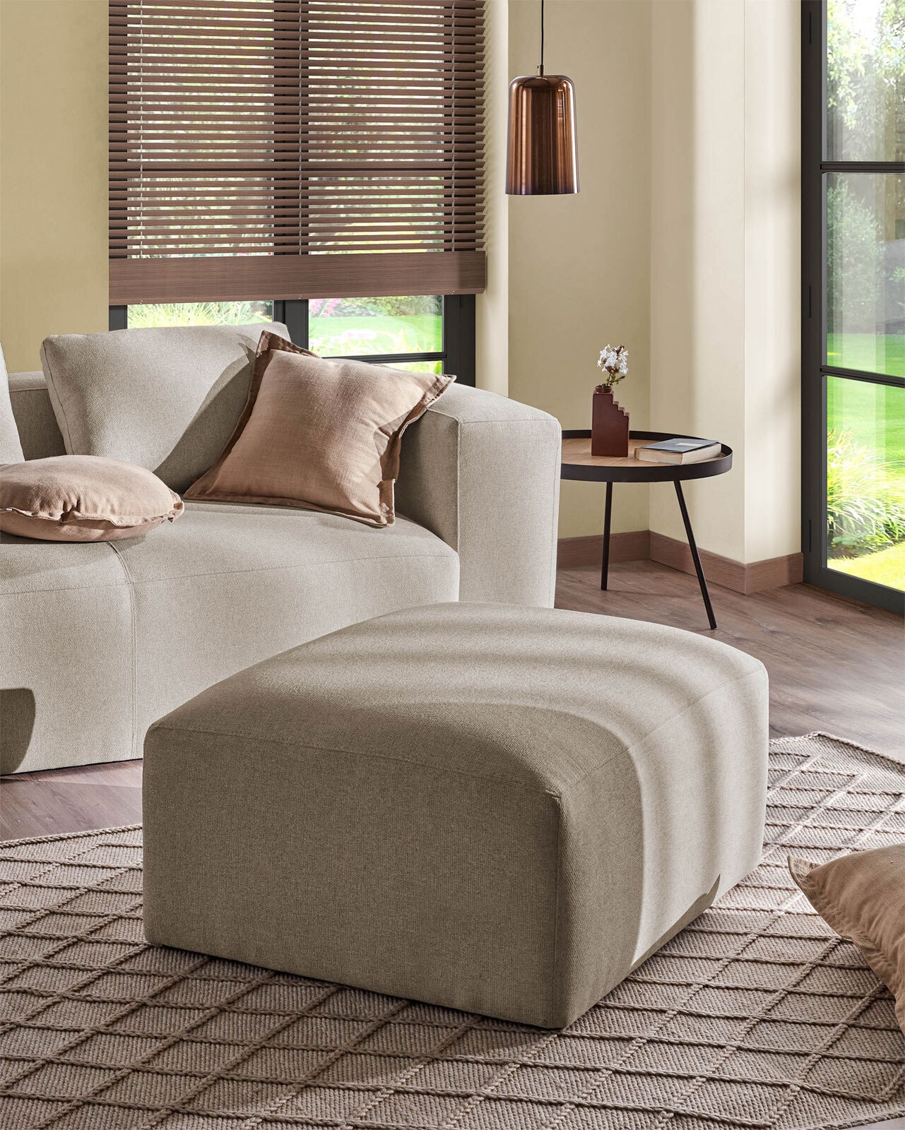 Kave Home Polsterhocker BLOK beige