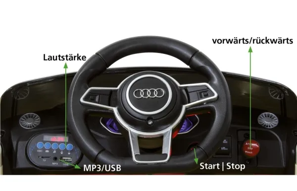 Jamara Audi TT RS, 3 År, 4 hjul, Sort, Rød, Batterier påkrævet