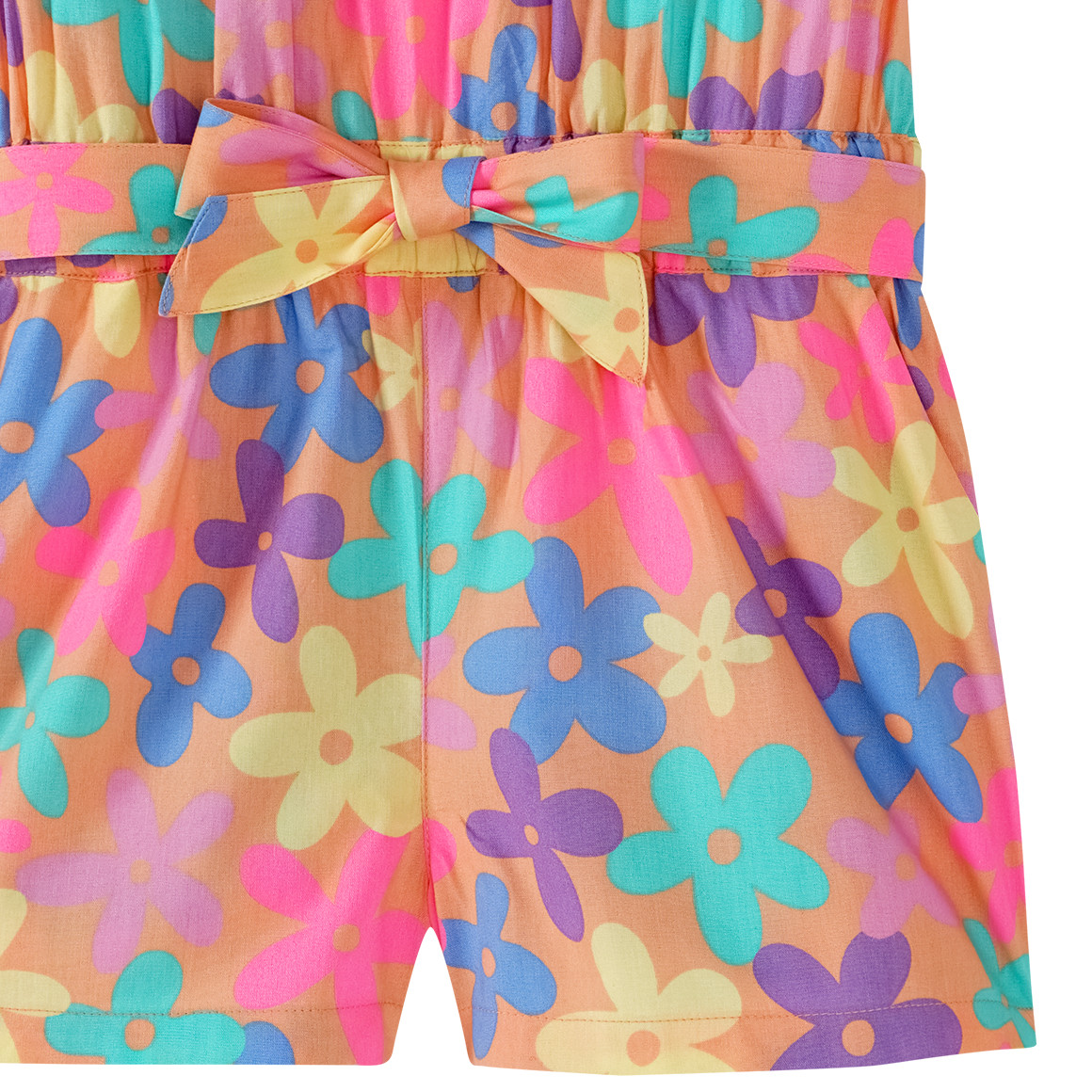 Topolino Mädchen Overall mit bunten Blumen hellorange