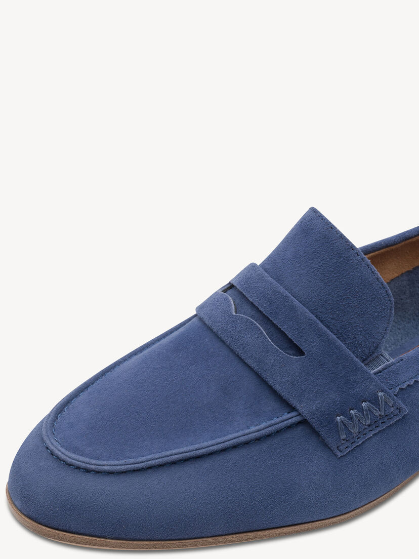 Leren Instappers - blauw