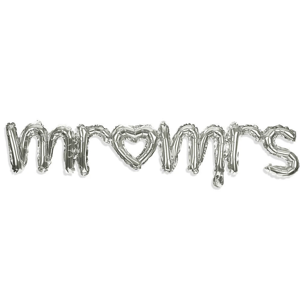 Ballon alu Mr Mrs argenté et rose gold L120cm