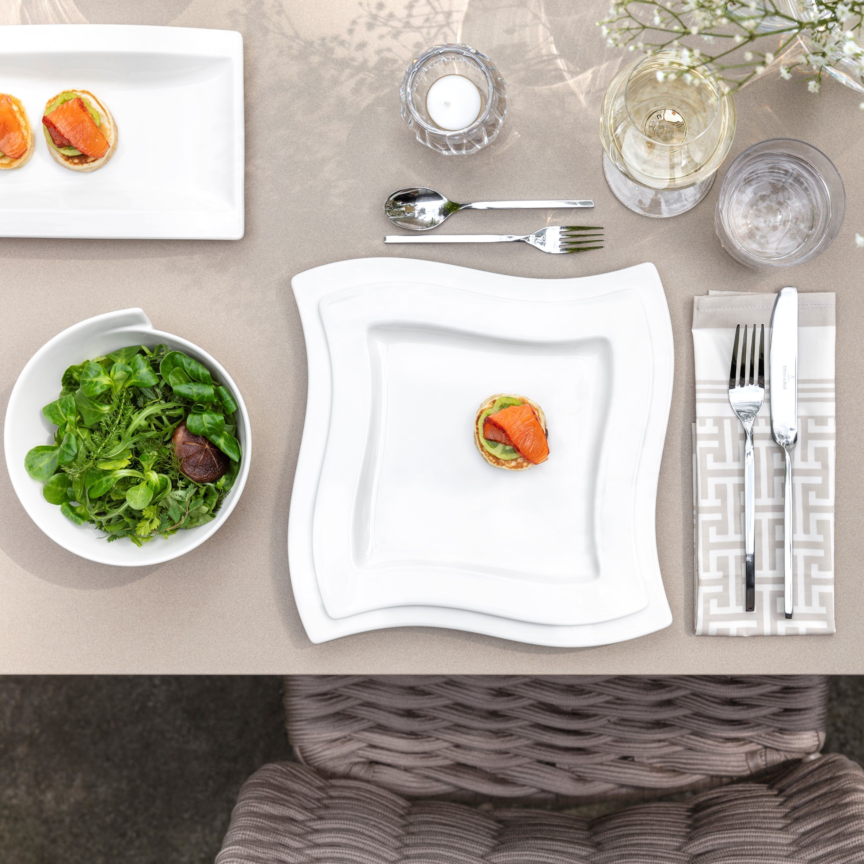 NewWave Dinnerware set White, Premium Porcelain