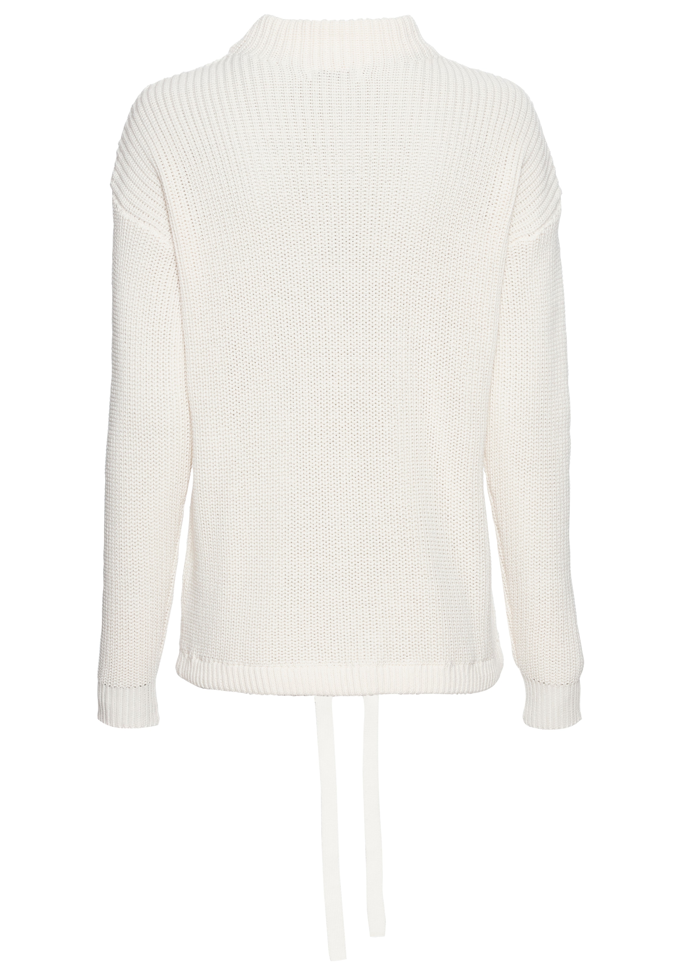 DELMAO Stehkragenpullover mit verstellbarem Saum durch Bindeband