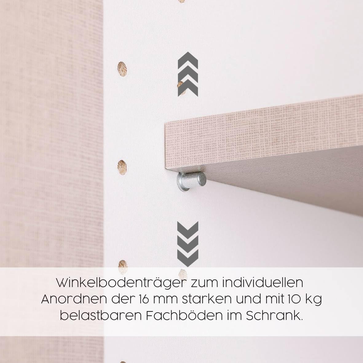 Rauch Möbel Nabila Kleiderschrank für Schlafzimmer, Kinderzimmer, Jugendzimmer, Flur, 3-türig, 2 Schubladen, Push-to-Open, mit Zubehör Classic, Farbe Weiß, Breite 140 cm