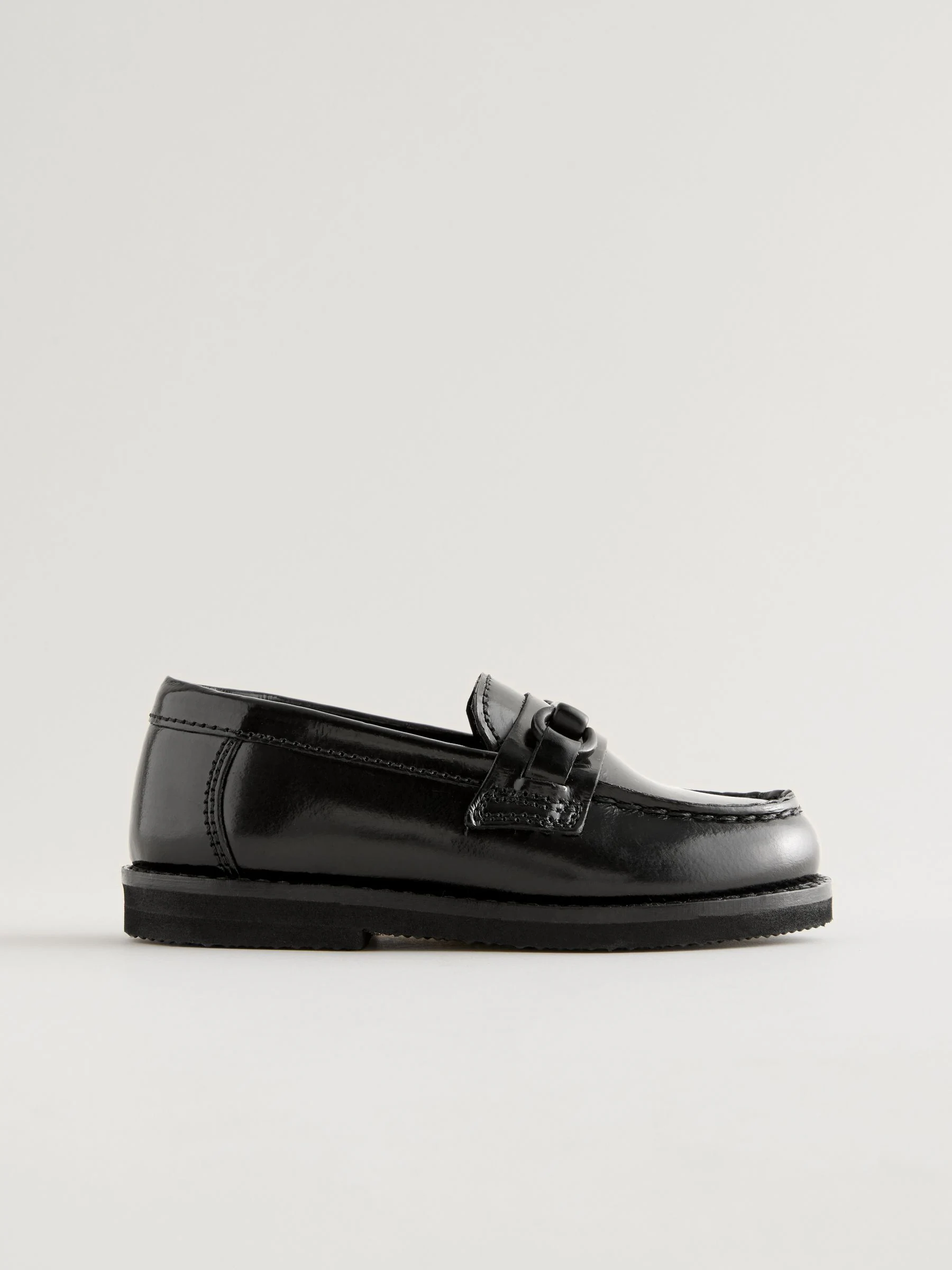Zwart - Leren loafers met zadel