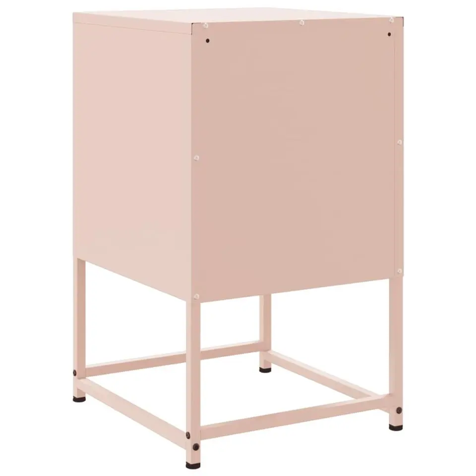 vidaXL - Nachtkastje - Roze - Staal - 2 stuks