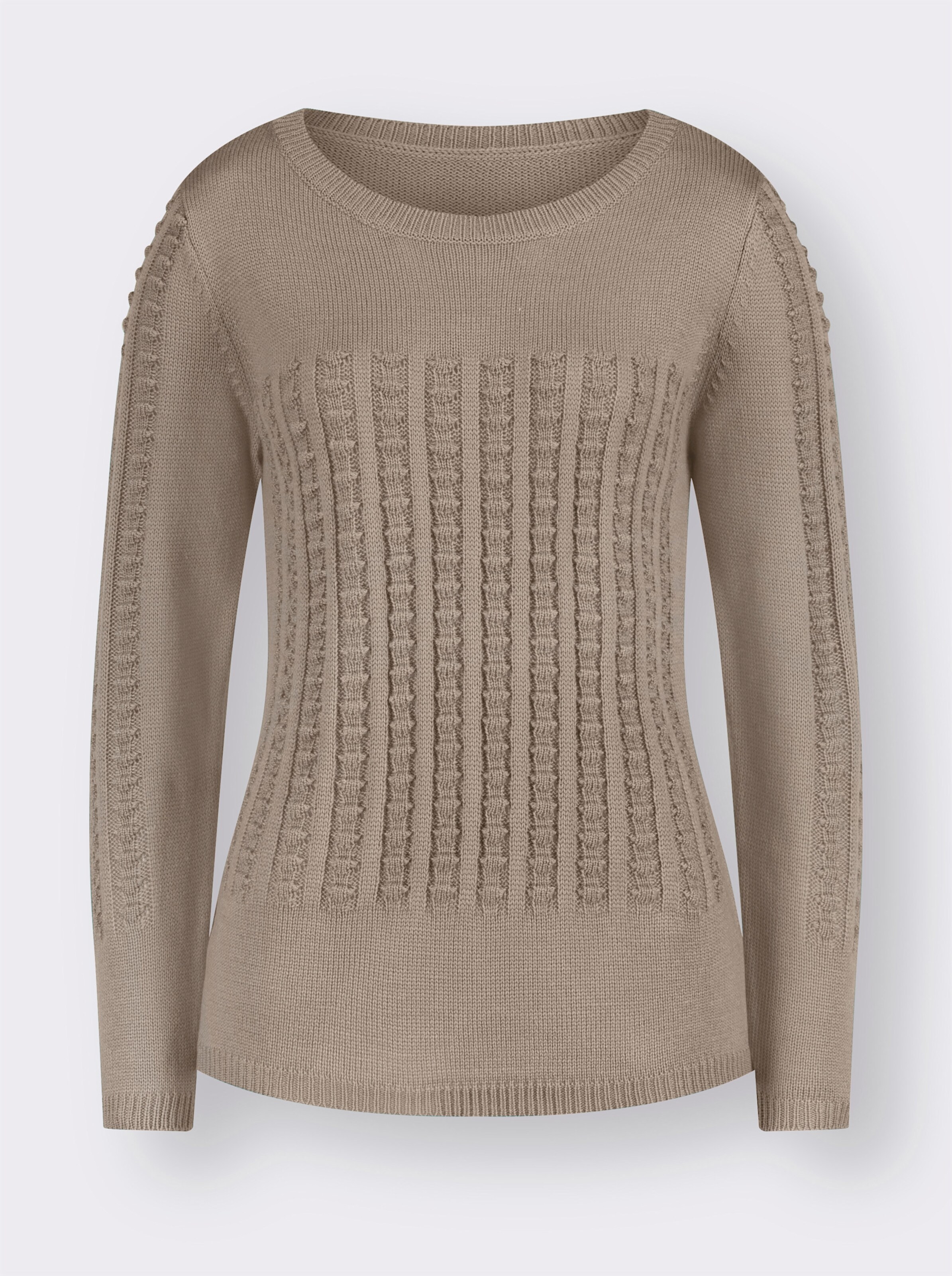 Langarm-Pullover mit 3D-Strickmuster