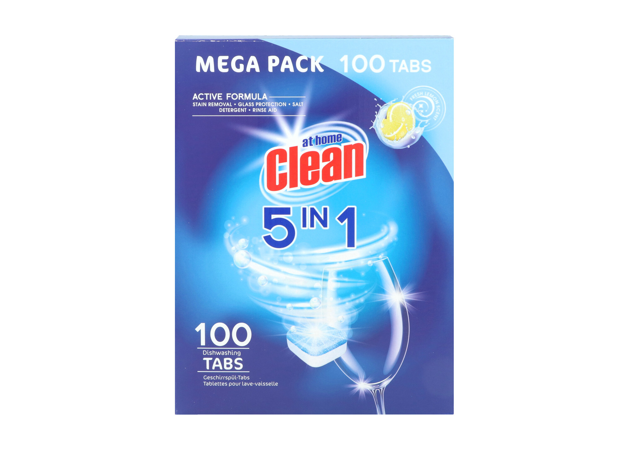 DETERG. MÁQUINA AT HOME CLEAN PASTILHAS LIMÃO 100UN