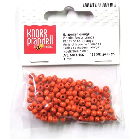 Knorr Prandell Holzperlen, 4mm, orange, 155 Stück