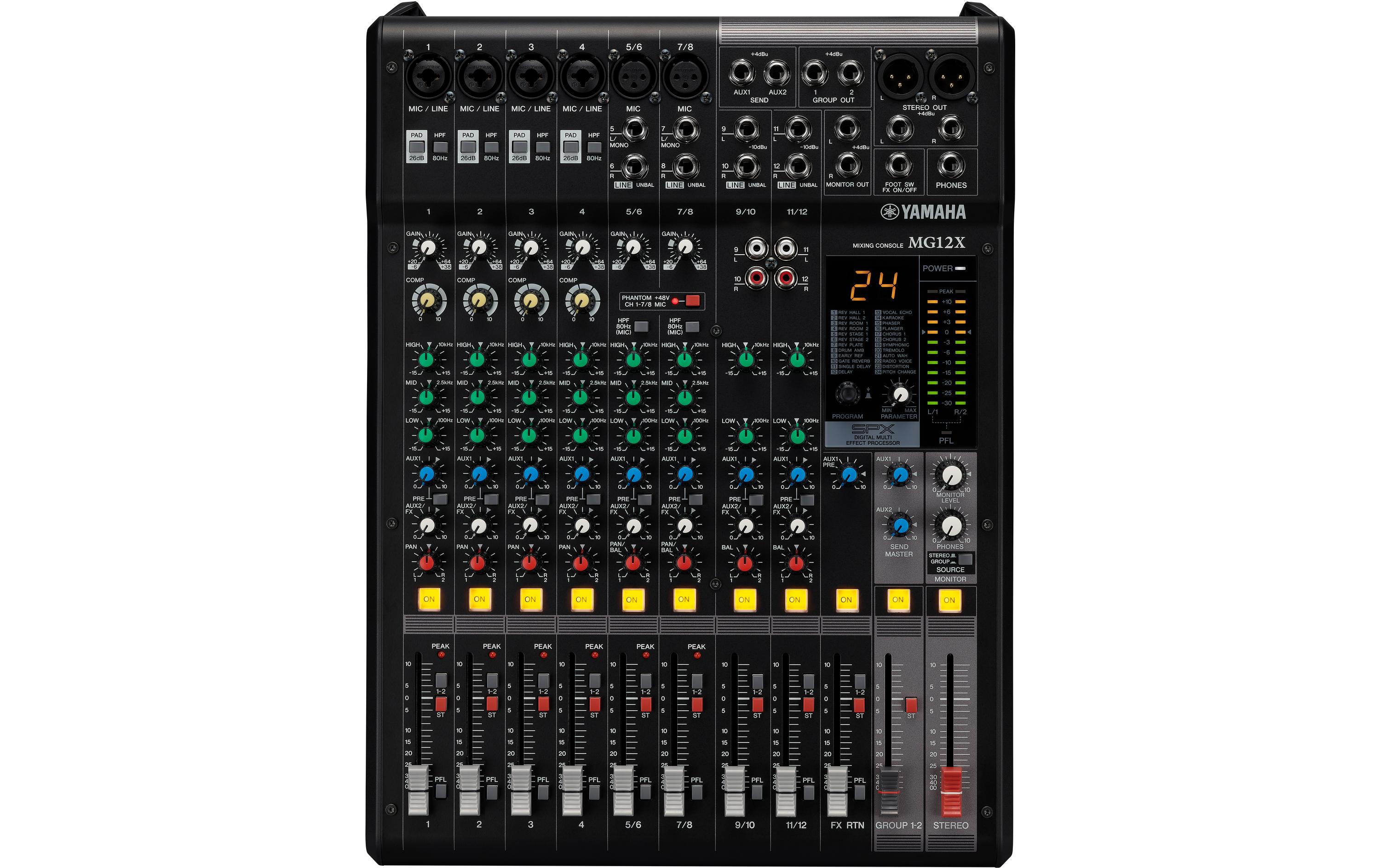 Mischpult MG12X – 12-Kanal, analog<br>10-Kanal-Analogmixer mit Effektsektion