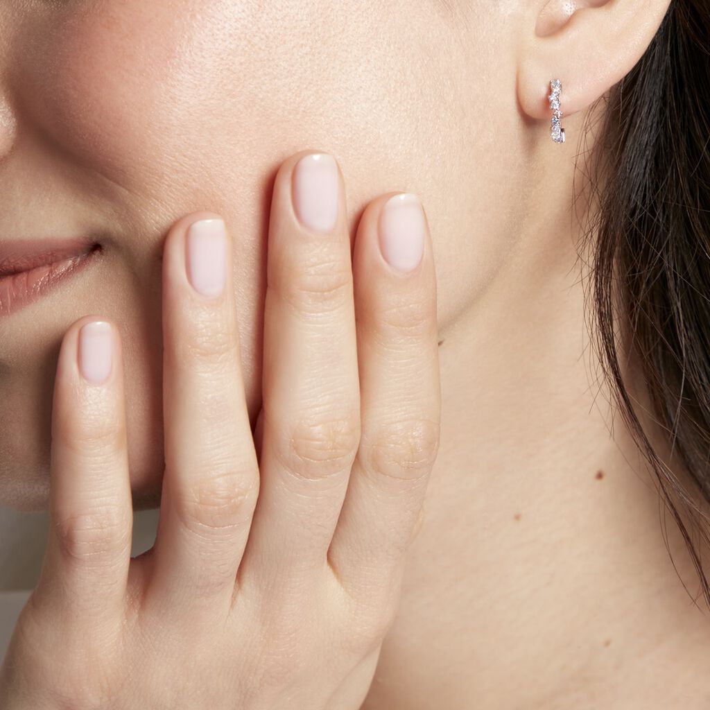 Créoles Indy Argent Blanc Oxyde De Zirconium