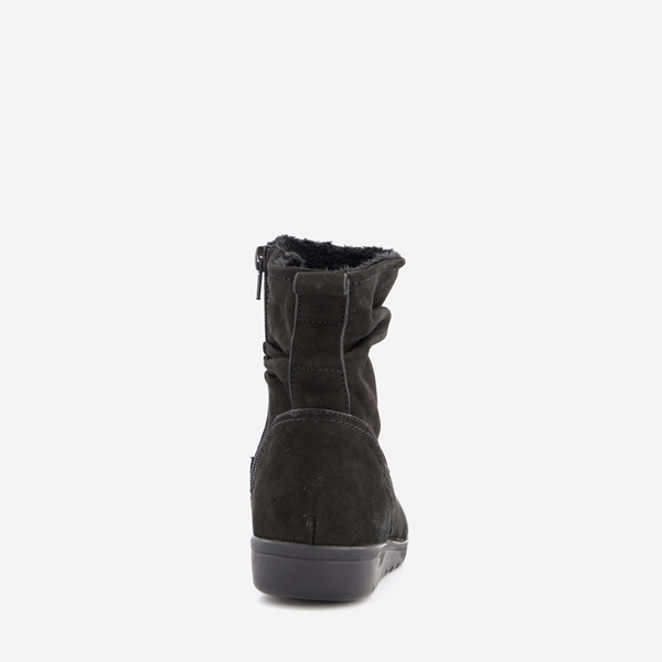 Hush Puppies gevoerde suede enkellaarsjes zwart