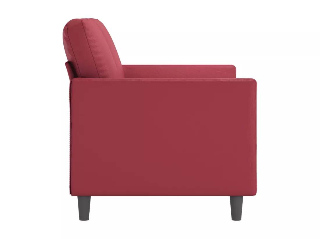 Canapé à 2 places Rouge bordeaux 120 cm Similicuir