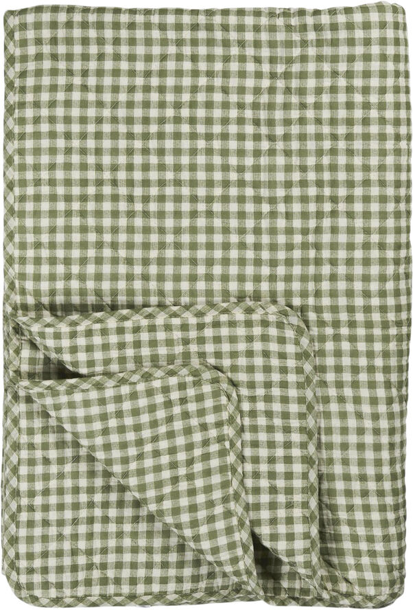 Ib Laursen Quilt grøn m/naturfarvede små tern Grøn