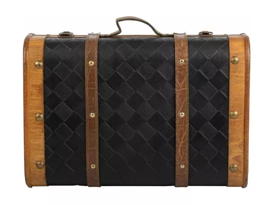 Valise en bois blanc 43x30x17h