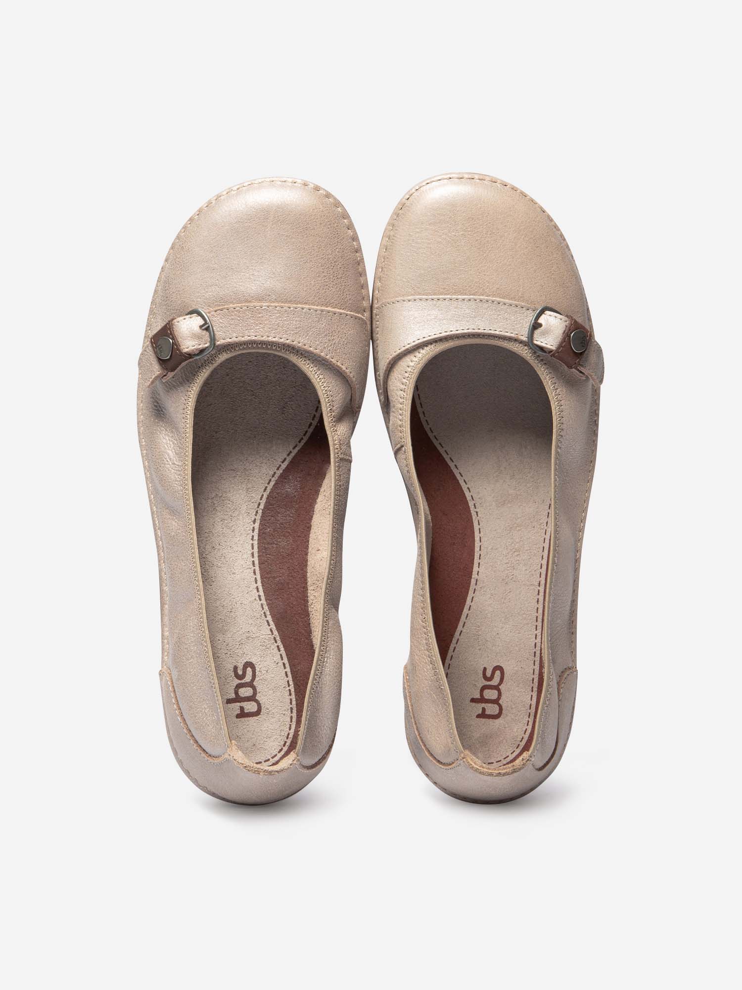 Ballerine Femme En Cuir Champagne