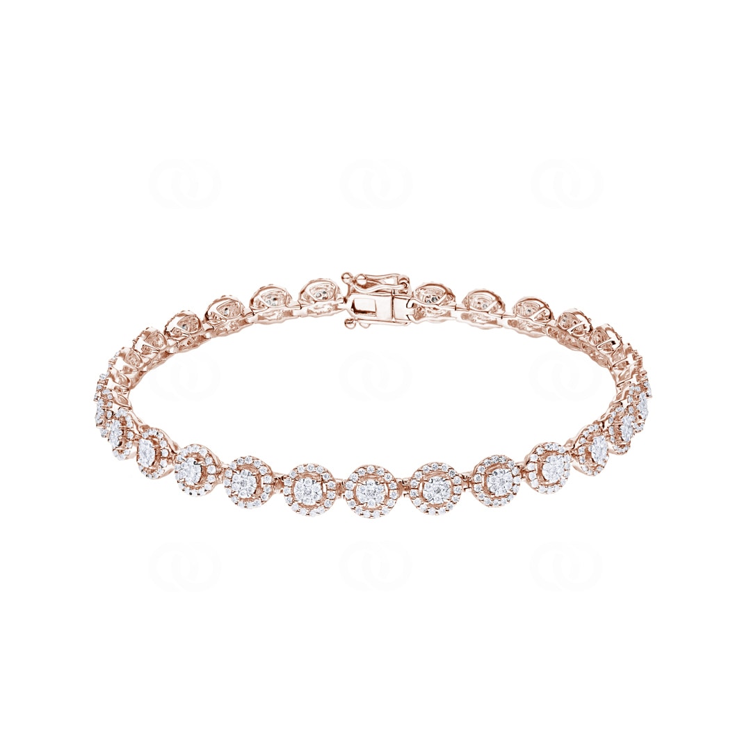 2.00 Karat Diamanten Halo Tennisarmband 750/18 K Roségold