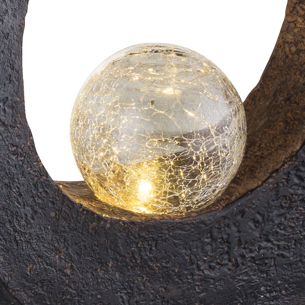 LED Mondsichel Solarleuchte mit Glaskugel Höhe 30,5 cm