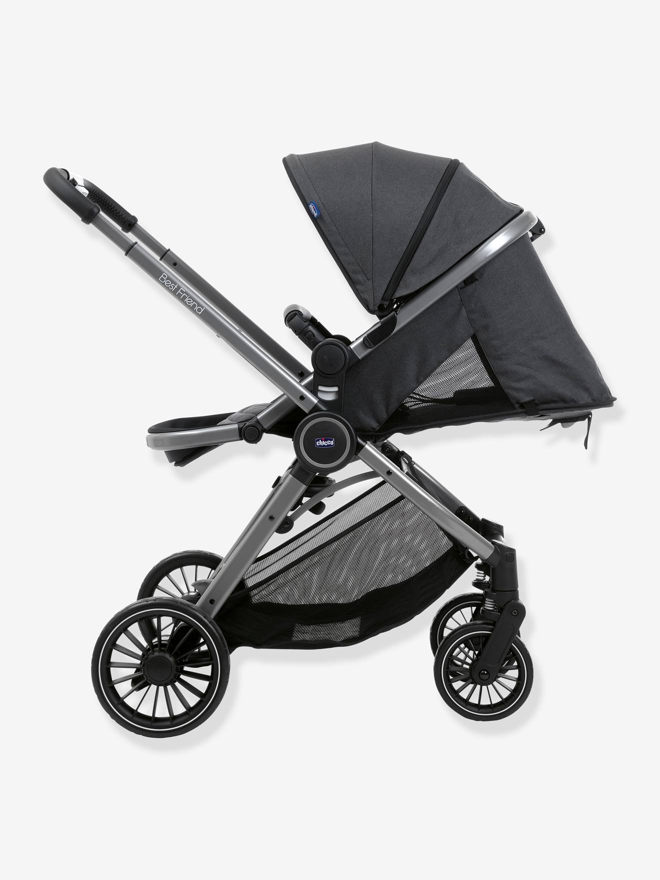 Carrinho de bebê Chicco Best Friend Pro Comfort i-Size Trio, cinza