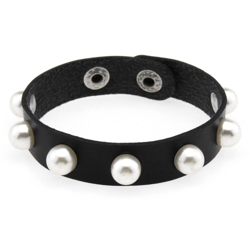 SURELIN - Armband van imitatieparel en imitatieleer