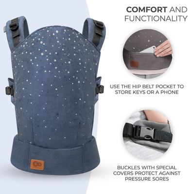 Kinderkraft NINO CONFETTI Bæresele, Denim