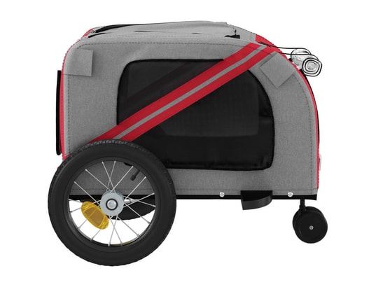 VIDAXL - Remorque de vélo pour chien rouge et noir tissu oxford et fe...