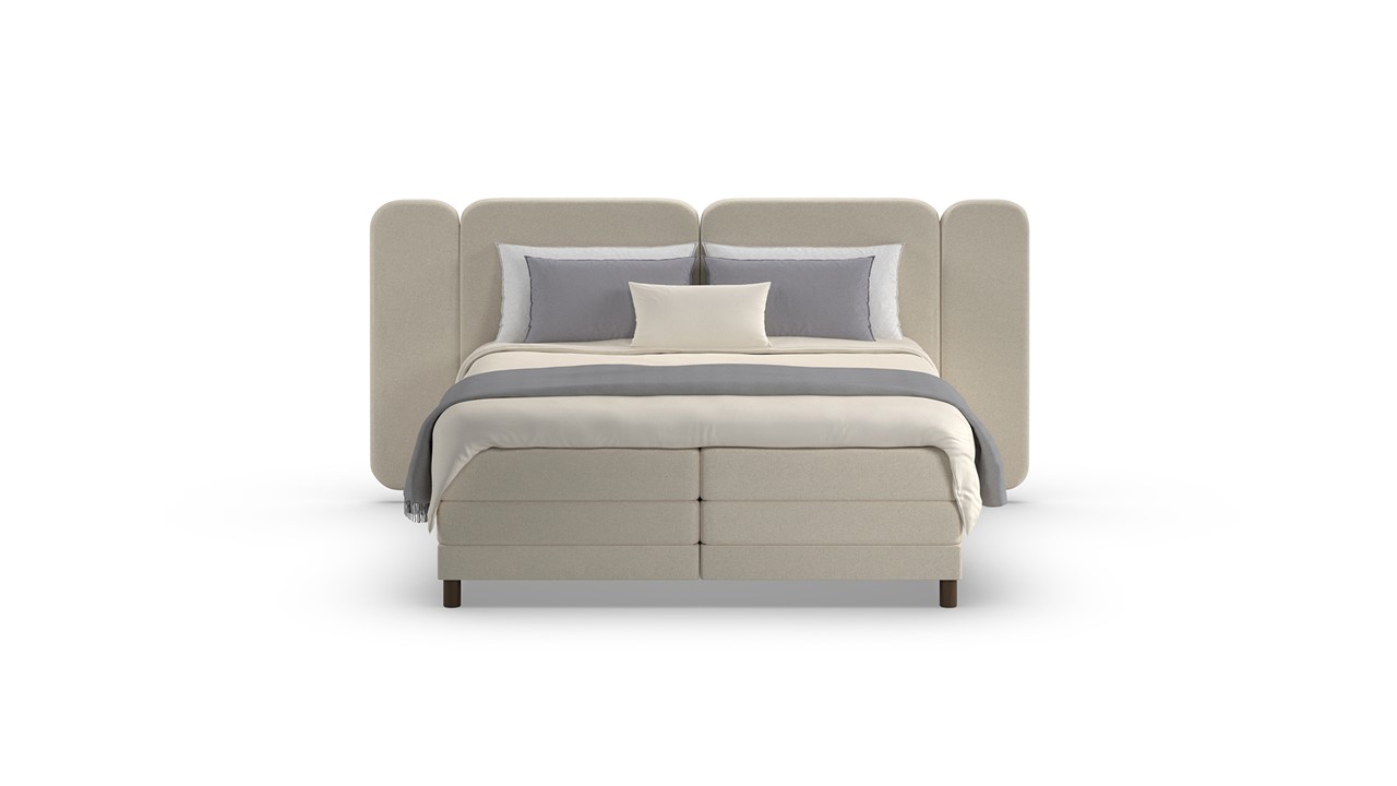 Elektrische boxspring Ridge - Wool look natural