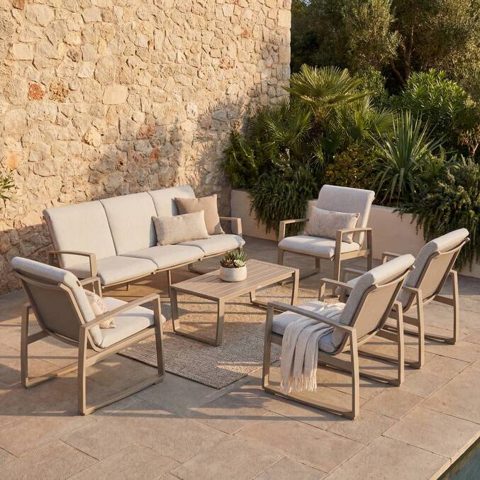 Salon de jardin BOREANE Noisette & Café
