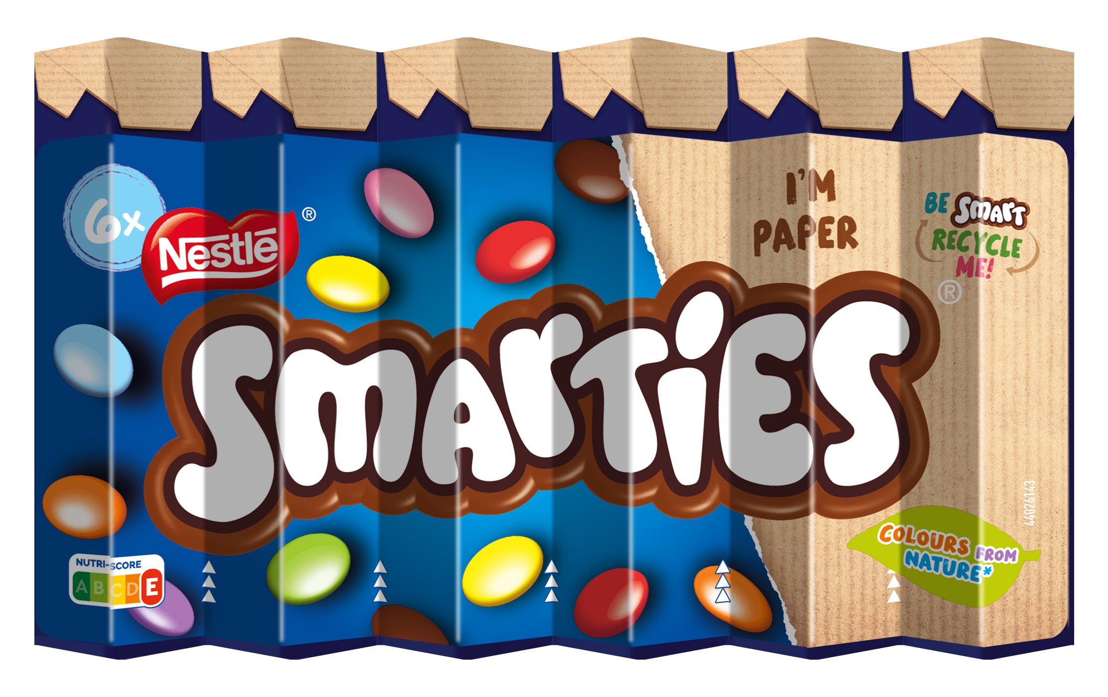 Schokolade Smarties 6 x 34 gKnuspriger und farbenfroher Schokoladensnack