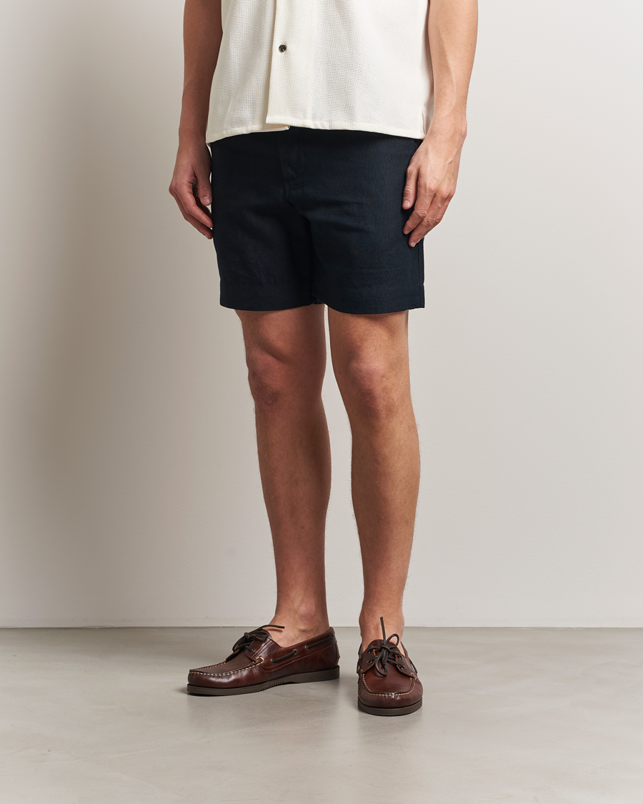 Peregrine Grange Linen Shorts Navy