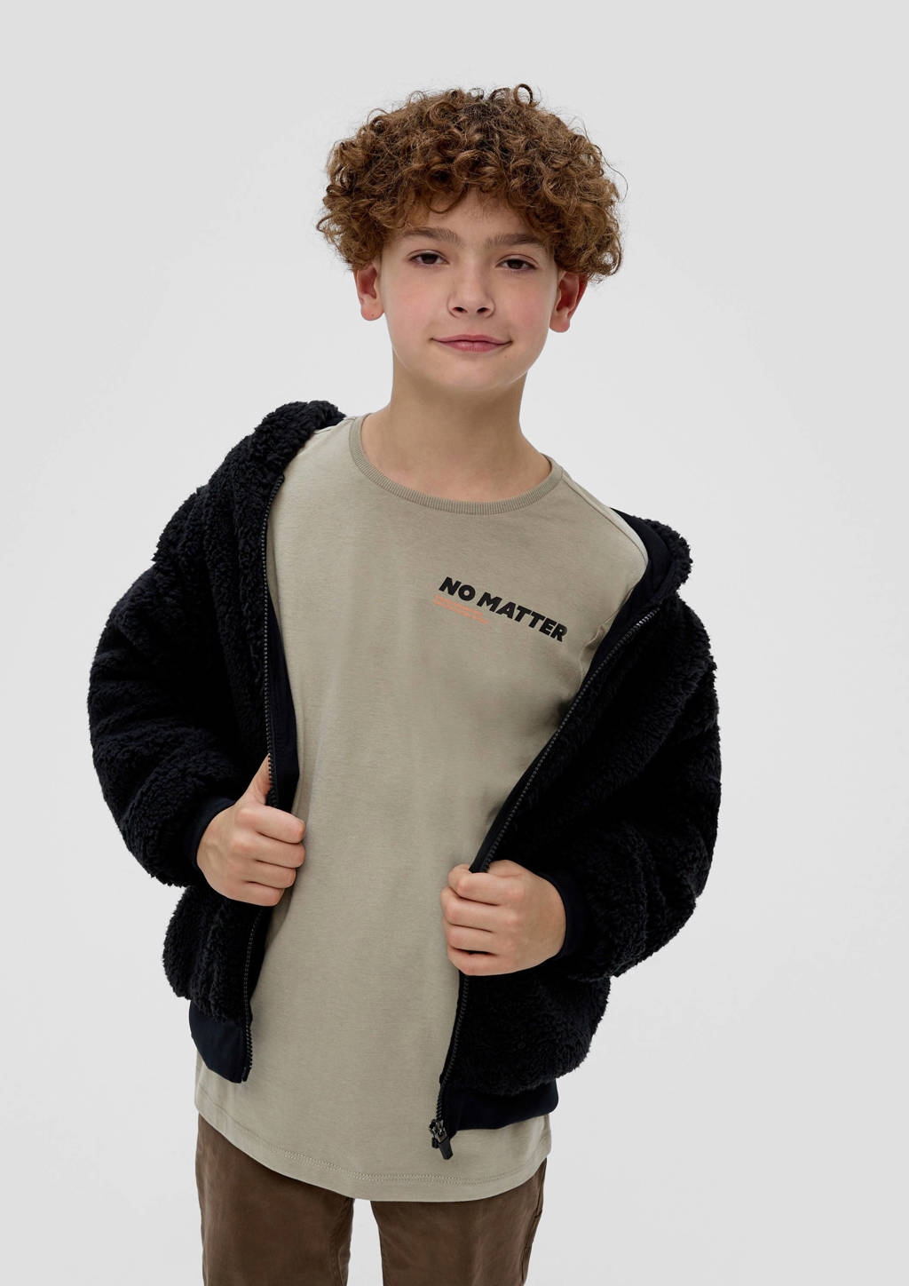 s.Oliver longsleeve met backprint groen