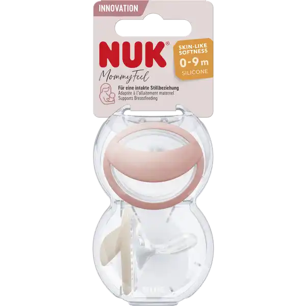 MommyFeel Silikon-Schnuller, 0-9 Monate, rot & beige